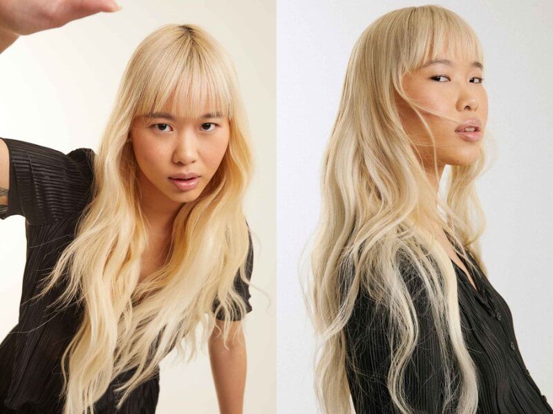 Blonde halo hair extensions for those who love a bright, sun-kissed look