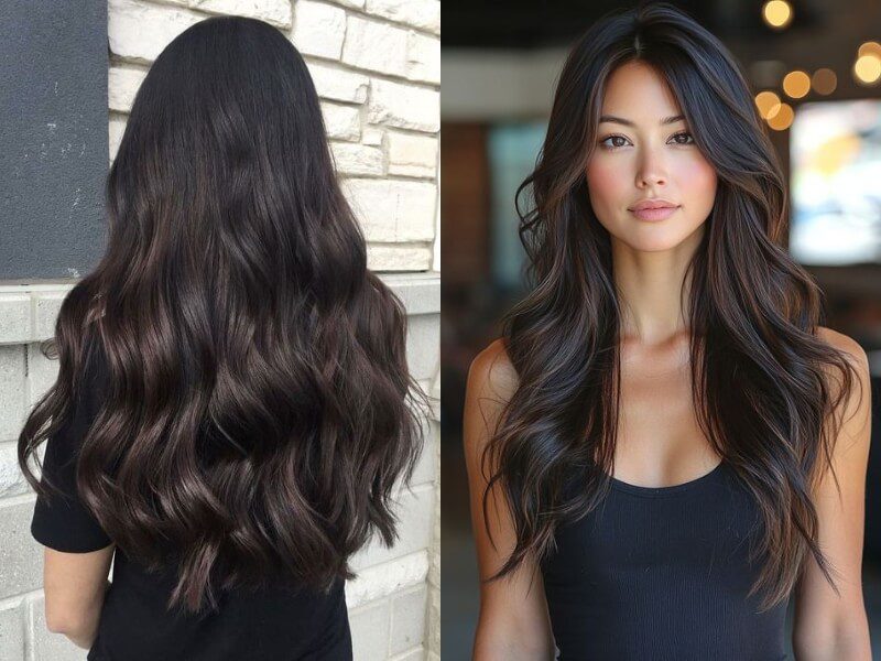 Classic dark shades - a smooth transition between the extensions and your natural hair
