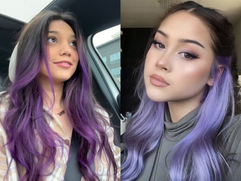 Purple halo hair color can bring a touch of whimsy to your hairstyle