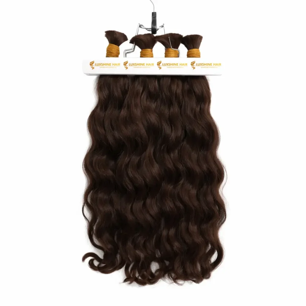 Bulk Hair Extensions Brown Body Wavy