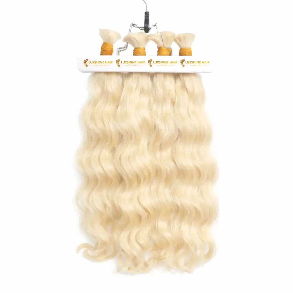Bulk Hair Extensions White Blonde Body Wavy