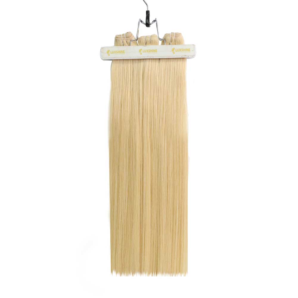 Machine Weft Hair Extensions Light Blonde Natural Straight - #613