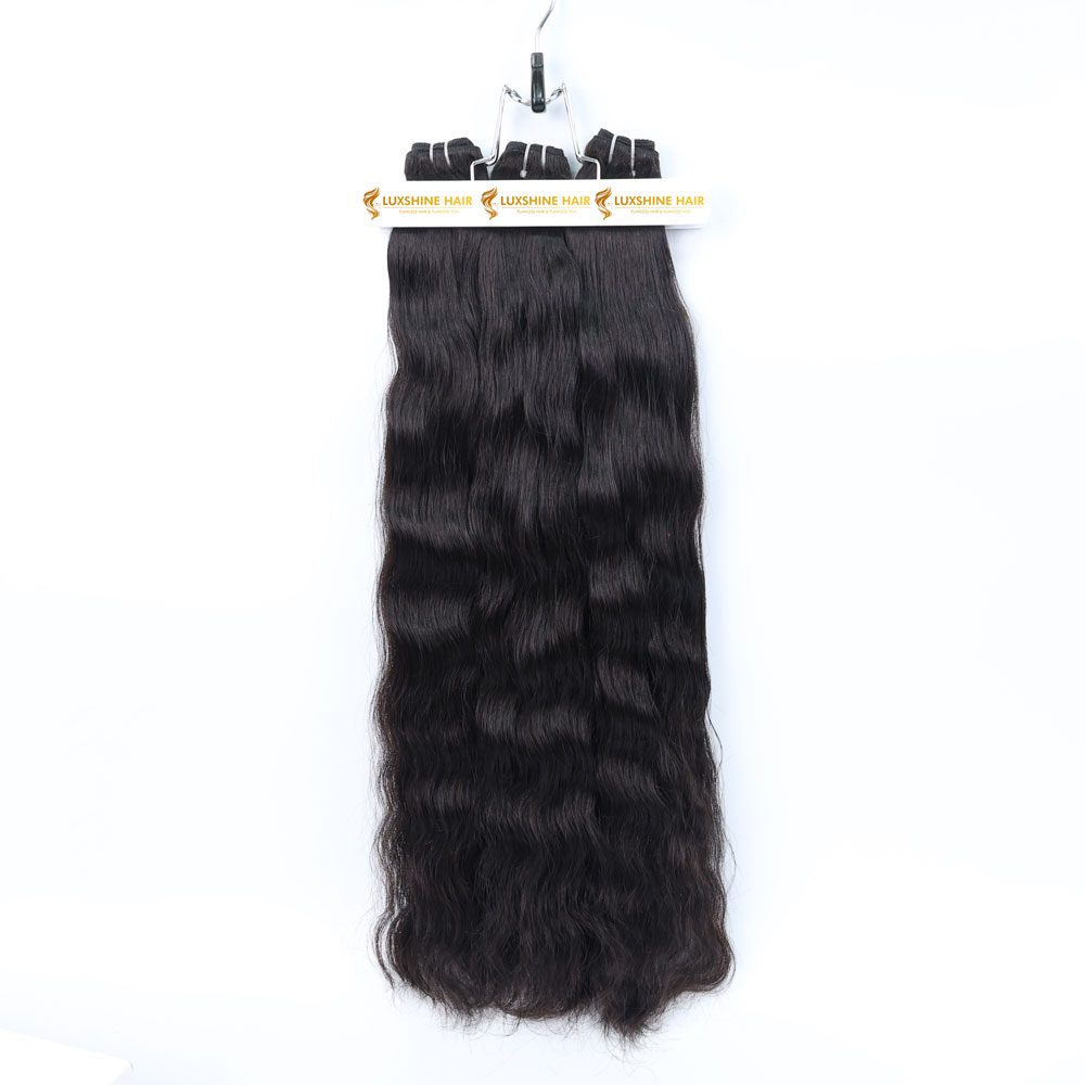 Machine Weft Hair Extensions Natural Color Natural Wavy - #1B