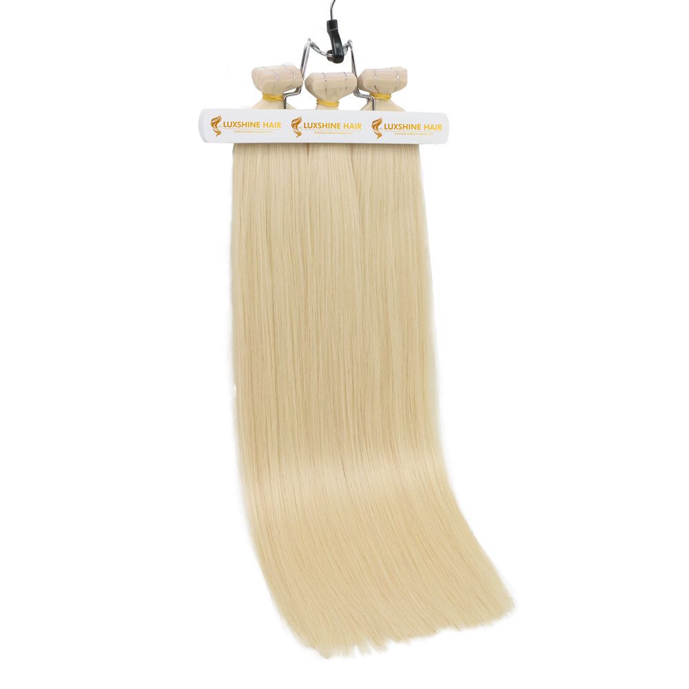 Normal Tape In Hair Extensions White Blonde Natural Straight - #PL01