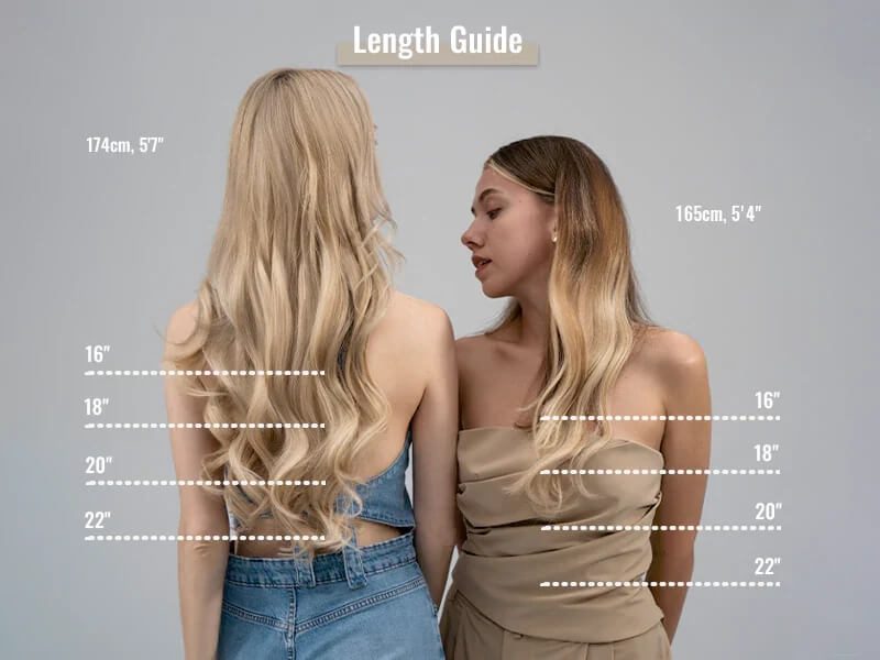 18 inch hair extensions in length guide