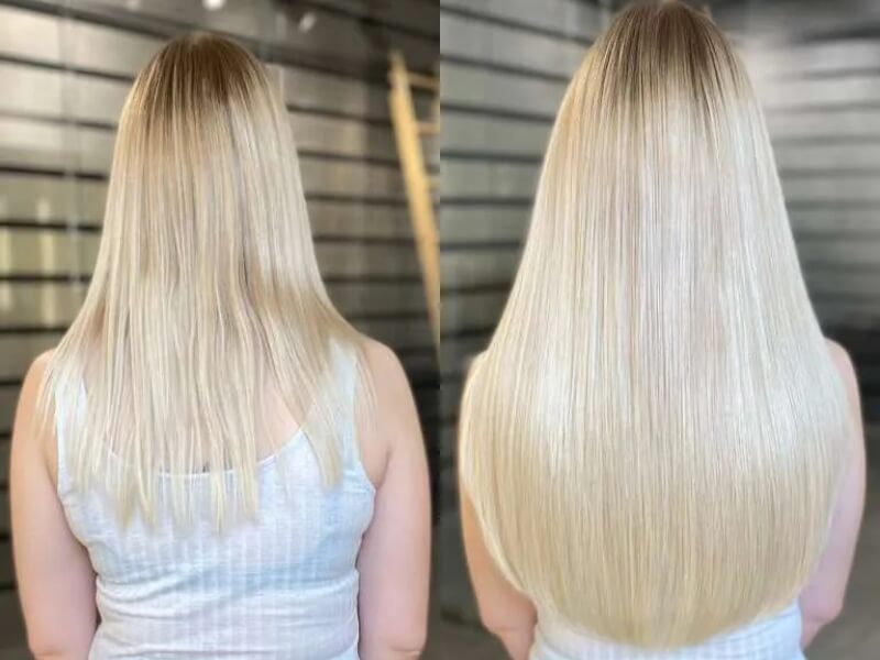 18 inch hair extensions before and after photo