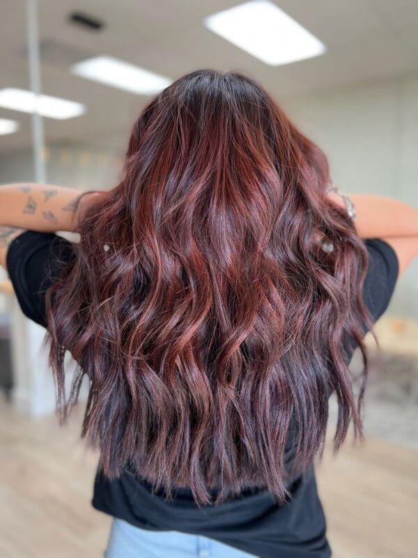 Brown Light Burgundy Hair Color 13