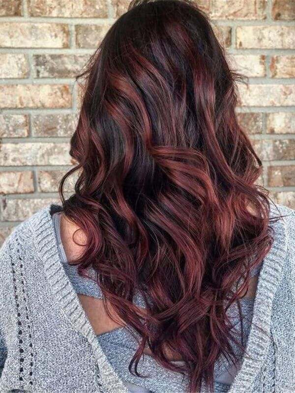 Brown Light Burgundy Hair Color 22