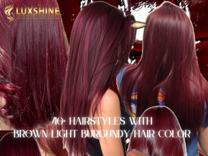 Hairstyle with Brown Light Burgundy Hair Color