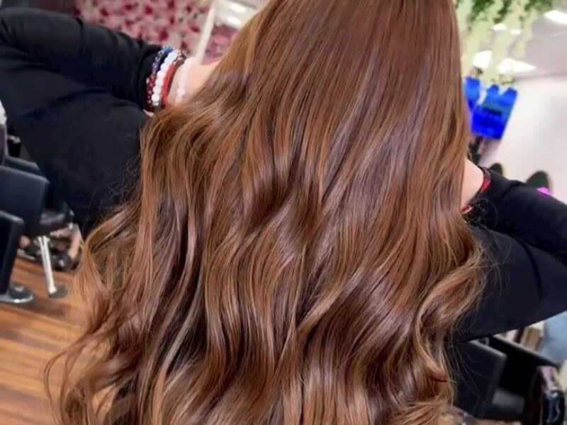 Hair color 30 is a beautiful medium auburn brown