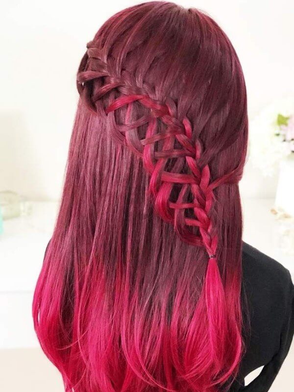 A delicate, romantic braid that enhances the color blend