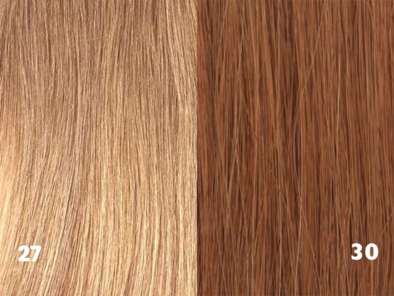 27 hair color is generally lighter and has a softer golden hue