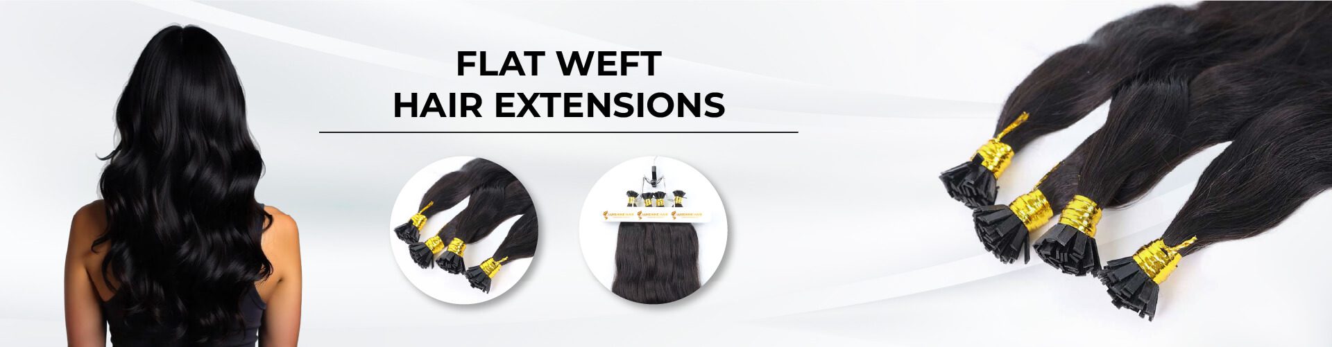 Flat Weft Hair Extensions Category Banner