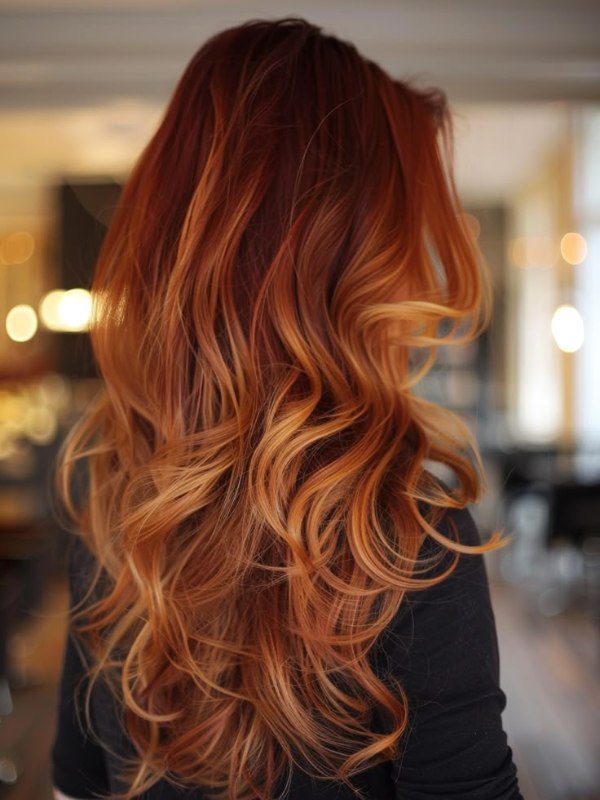 A mix of warm copper and bronze shades gives hair a rich, glowing effect