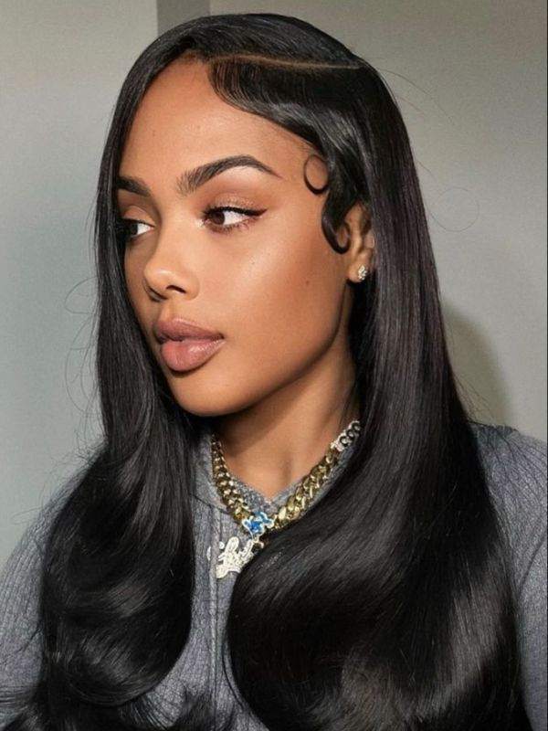 Black Girl Straight Hairstyles 14 - Luxshine Hair Straight hair with a deep wave at the ends