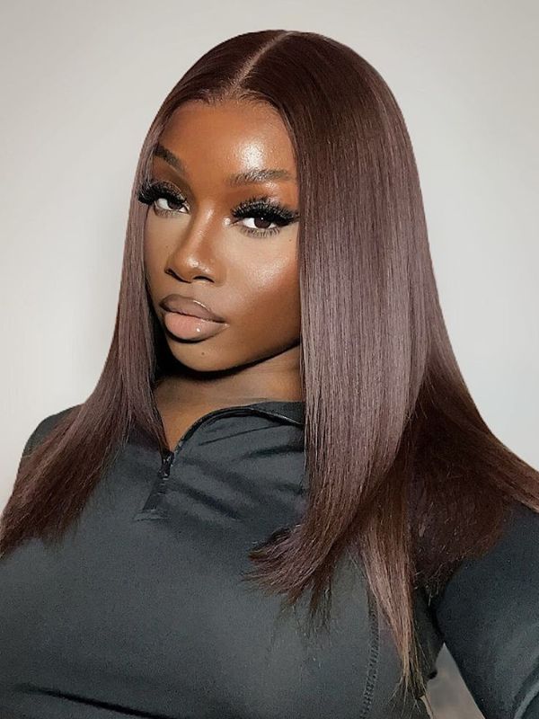 Black Girl Straight Hairstyles 7 - Luxshine Hair Chocolate brown straight hair