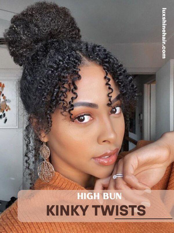 Kinky Twist Hairstyles 4 - Luxshine Hair Kinky Twist High Bun