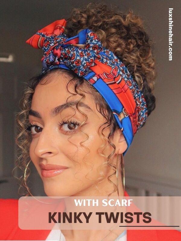 Kinky Twist Hairstyles 6 - Luxshine Hair Kinky Twists with Scarf