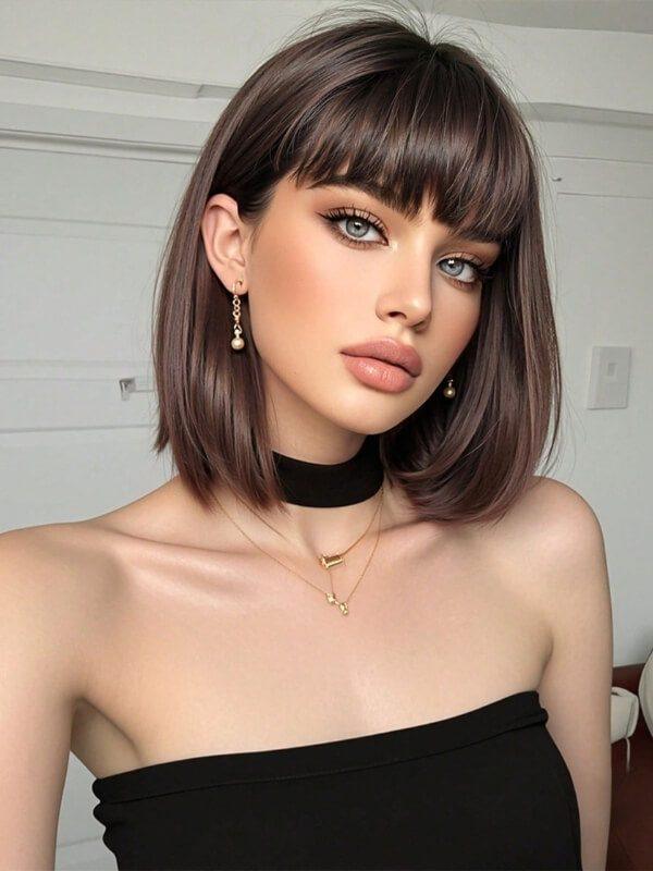 Wig Hair Styles 2025 20 - Luxshine Hair Bob Wig with Bangs