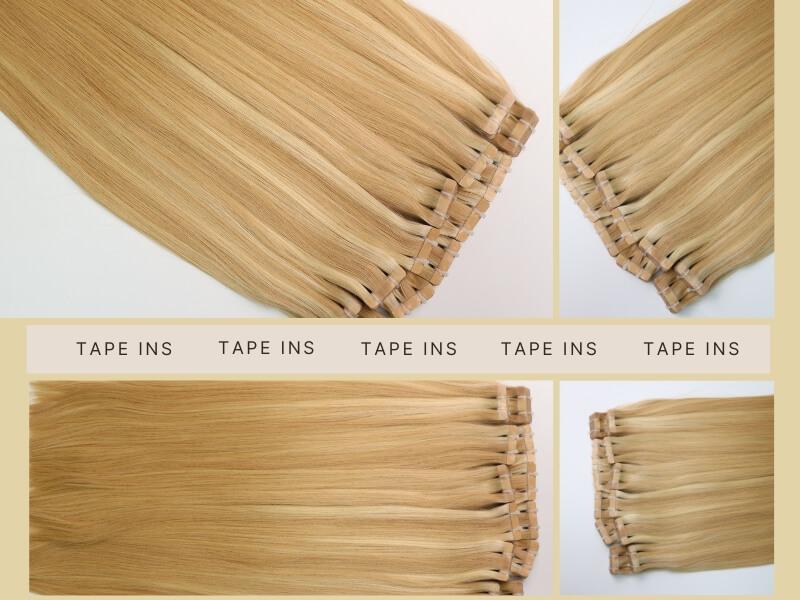Hand Tied vs Tape In Extensions 10 02 2026 7 - Luxshine Hair Modern tape-in extensions with flat, invisible adhesive tabs.