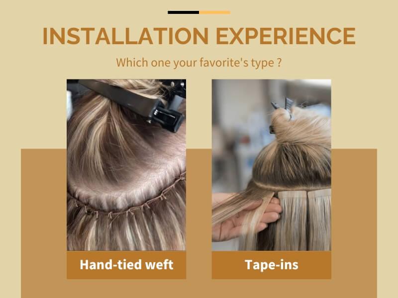 Hand Tied vs Tape In Extensions 10 02 2026 9 - Luxshine Hair Professional installation process for maximum comfort and safety.