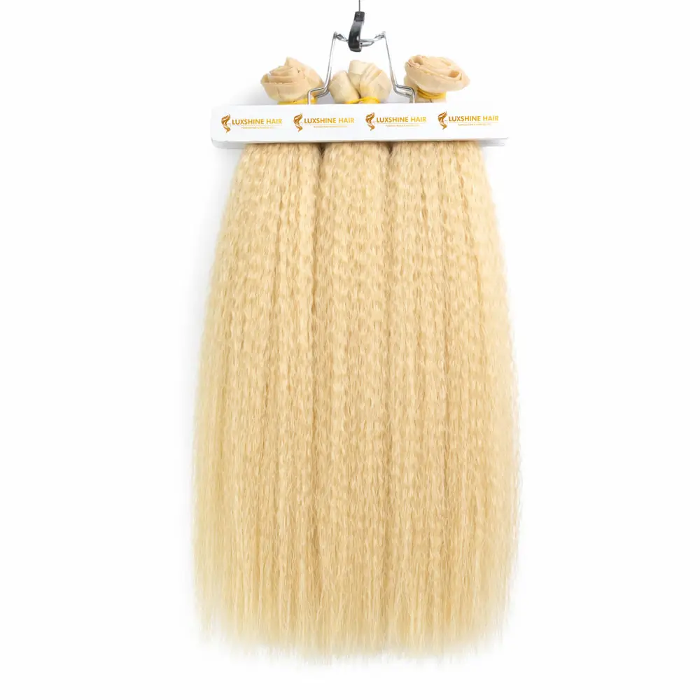 Butterfly Weft Hair Extensions Kinky Straight 13 05 2026 4 - Luxshine Hair Butterfly Weft Hair Extensions White Blonde Kinky Straight