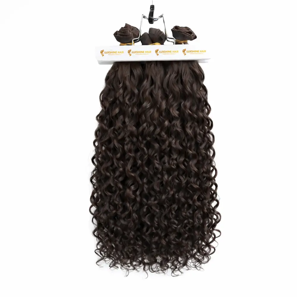 Butterfly Weft Hair Extensions Brown Romantic Curly