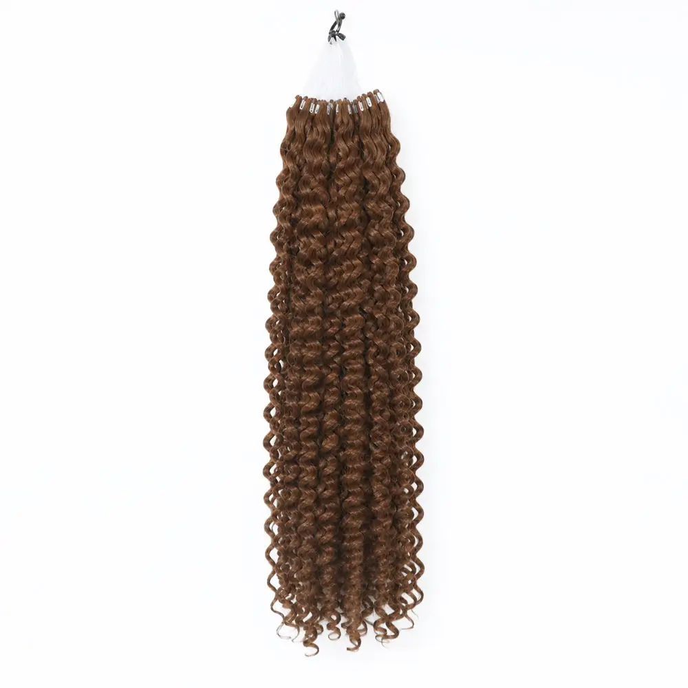 Feather Weft Hair Extensions Deep Curly 20 05 2026 4 - Luxshine Hair Feather Weft Hair Extensions Light Brown Deep Curly