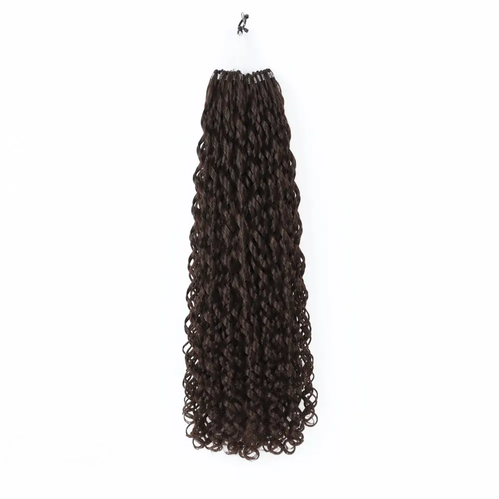 Feather Weft Hair Extensions Brown Romantic Curly