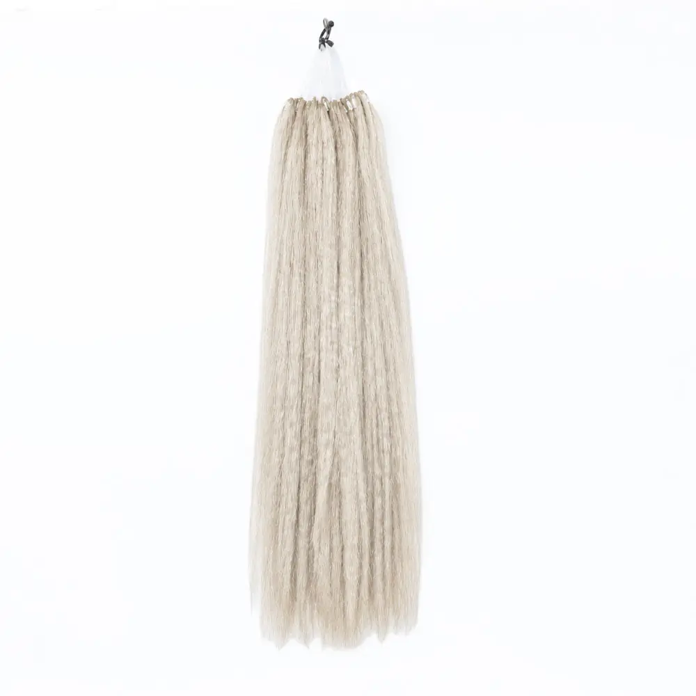 Feather Weft Hair Extensions White Blonde Yaki Straight