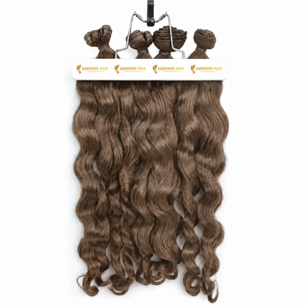 Flat Weft Hair Extensions Body Wavy 21 05 2026 4 - Luxshine Hair Flat Weft Hair Extensions Light Brown Body Wavy