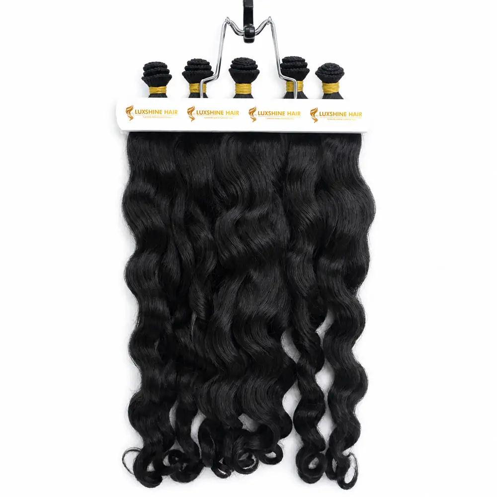 Hand Tied Weft Extensions Natural Color Body Wavy