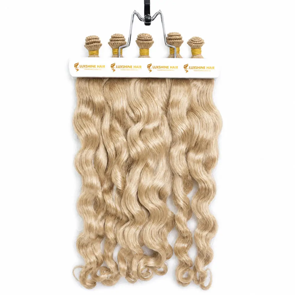 Hand Tied Weft Extensions Body Wavy 19 05 2026 2 - Luxshine Hair Hand Tied Weft Extensions Light Blonde Body Wavy