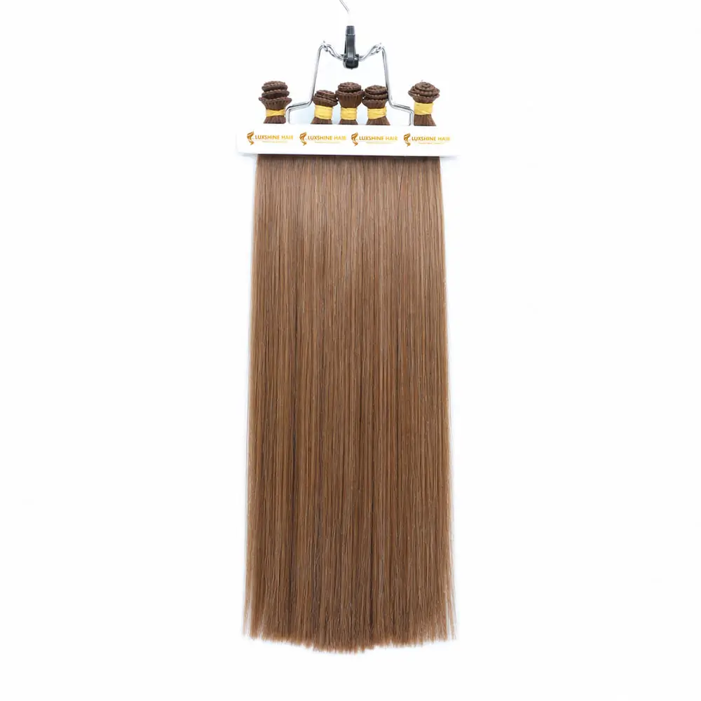 Hand Tied Weft Extensions Light Brown Natural Straight