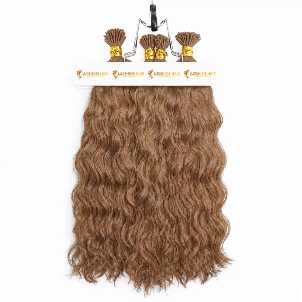 I Tip Extensions Natural Wavy 18 05 2026 4 - Luxshine Hair I-Tip Extensions Light Brown Natural Wavy