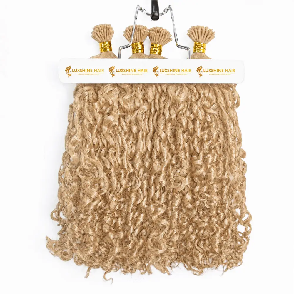 I-Tip Extensions Light Blonde Romantic Curly