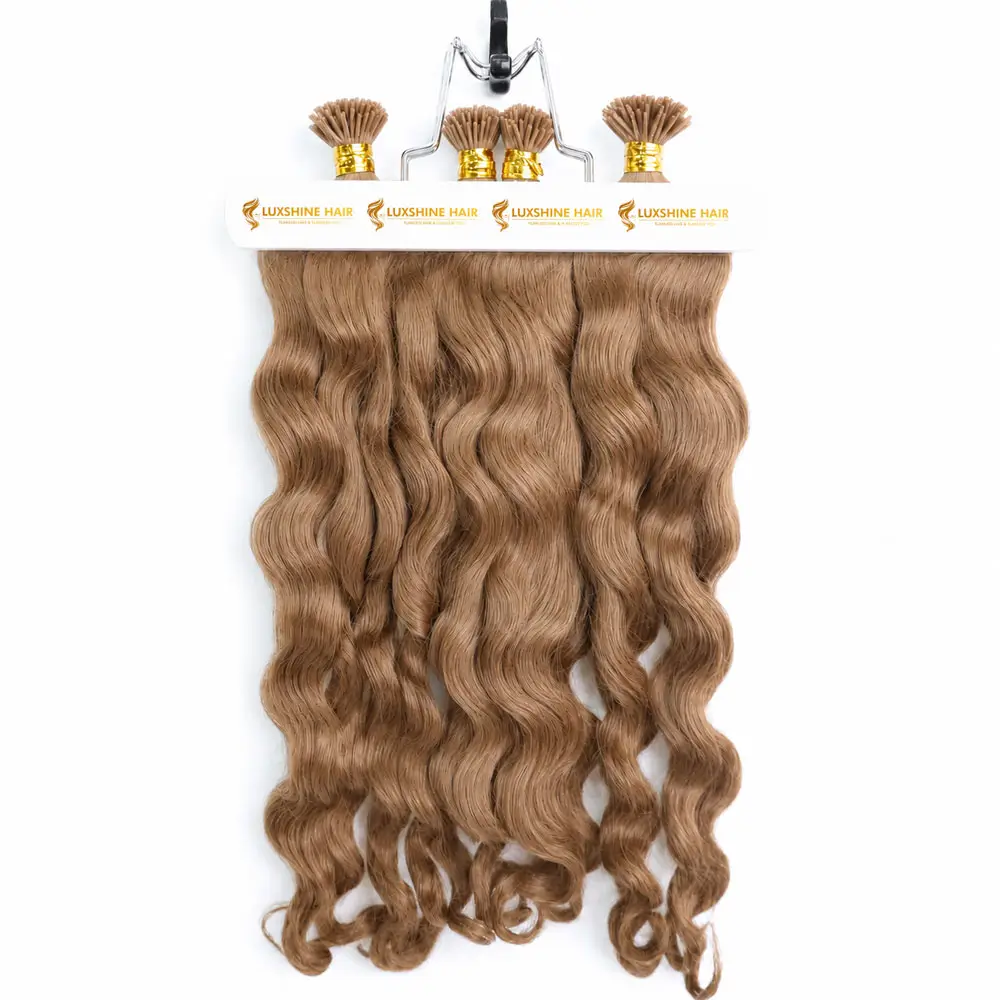 I-Tip Extensions Light Brown Body Wavy