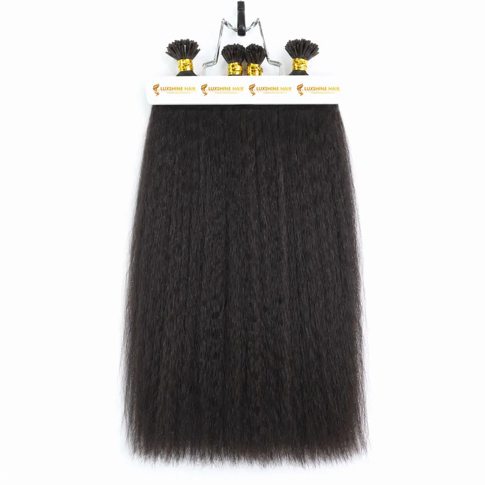 I Tip Extensions Yaki Straight 18 05 2026 1 - Luxshine Hair I-Tip Extensions Natural Color Yaki Straight