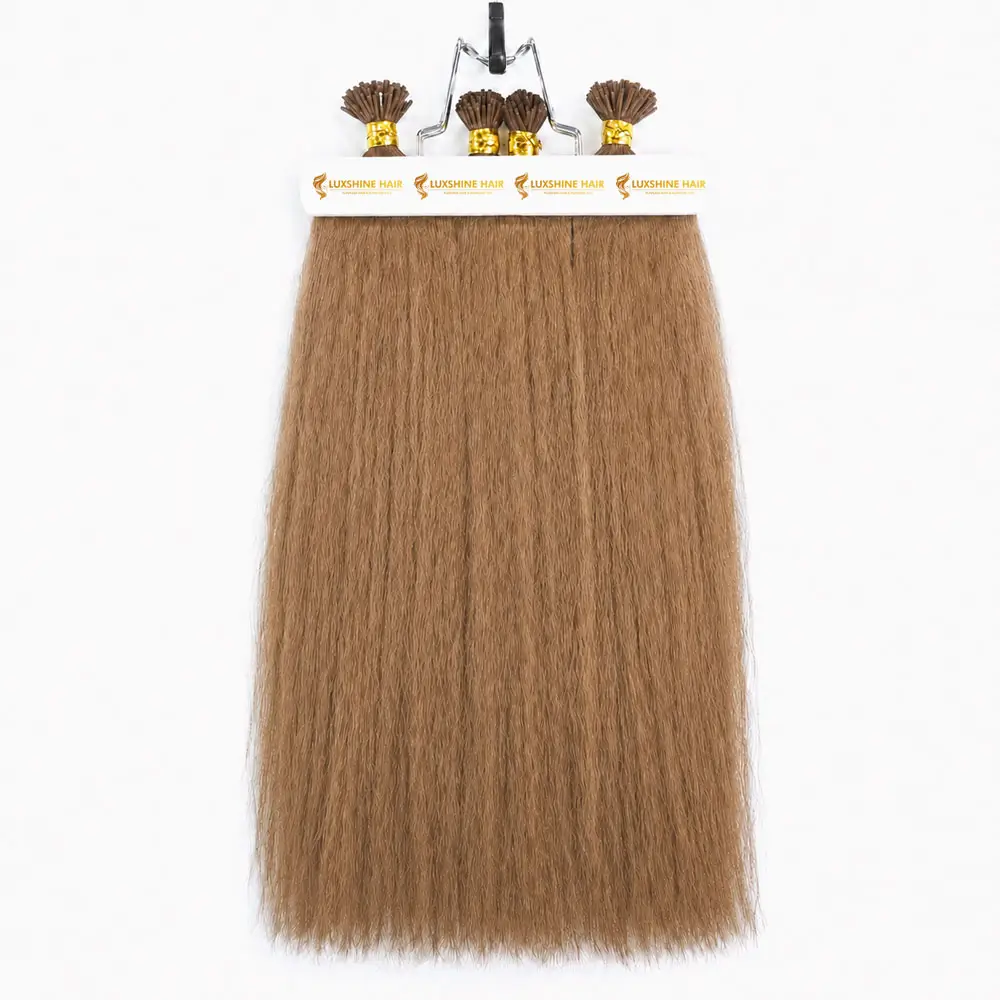 I Tip Extensions Yaki Straight 18 05 2026 4 - Luxshine Hair I-Tip Extensions Light Brown Yaki Straight