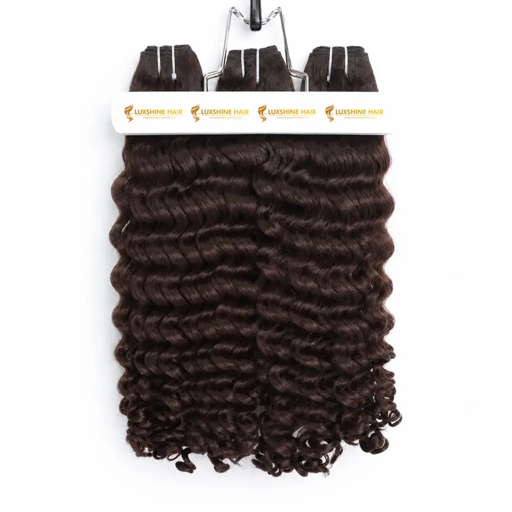 Machine Weft Hair Extensions Brown Deep Wavy