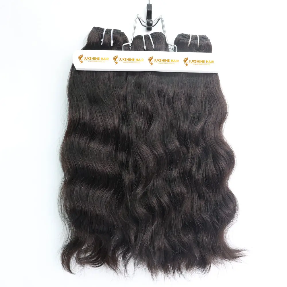 Machine Weft Hair Extensions Natural Color Natural Wavy