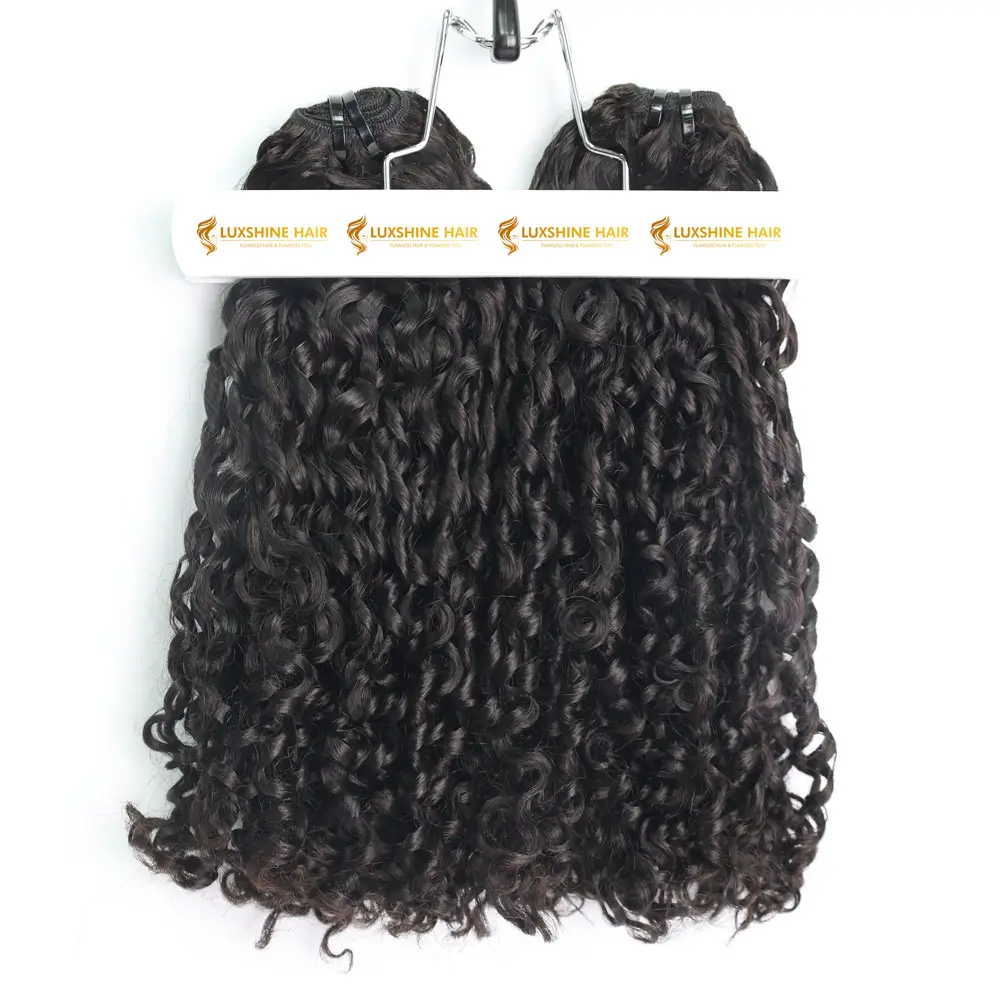 Machine Weft Hair Extensions Natural Color Romantic Curly