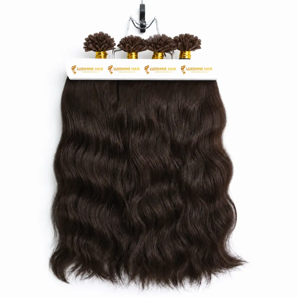 U Tip Hair Extensions Natural Wavy 18 05 2026 4 - Luxshine Hair U Tip Hair Extensions Brown Natural Wavy