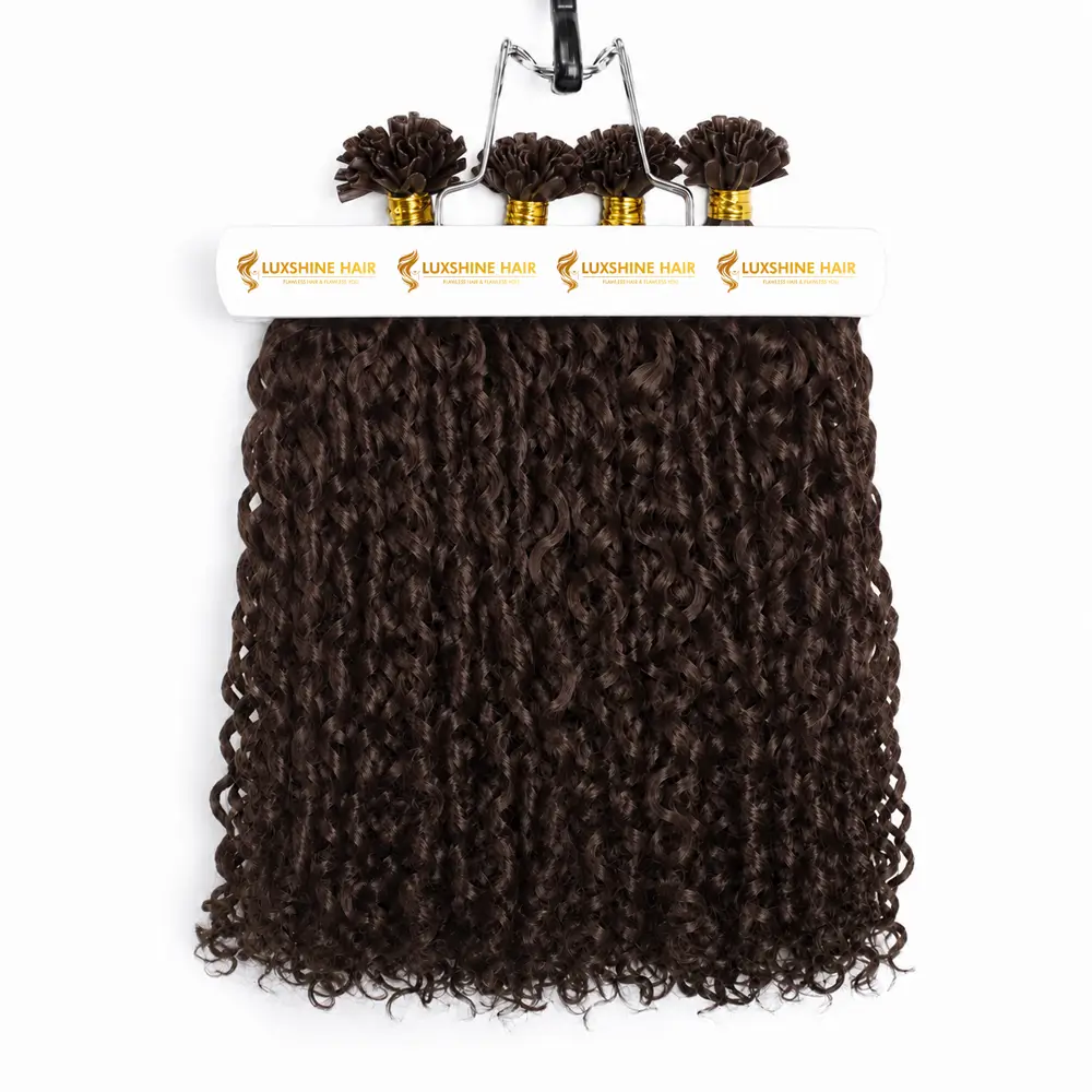 U Tip Hair Extensions Romantic Curly 19 05 2026 3 - Luxshine Hair U Tip Hair Extensions Brown Romantic Curly