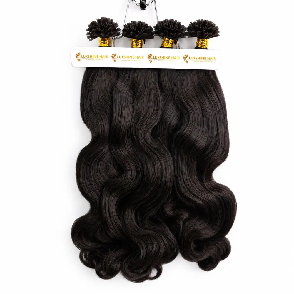 U Tip Hair Extensions Water Body Wavy 20 05 2026 1 - Luxshine Hair U Tip Hair Extensions Natural Color Water Body Wavy