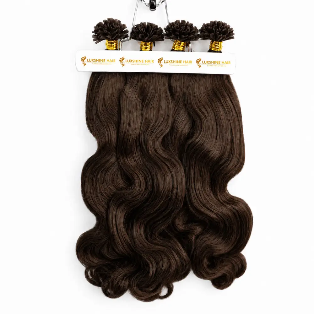 U Tip Hair Extensions Water Body Wavy 20 05 2026 3 - Luxshine Hair U Tip Hair Extensions Brown Water Body Wavy