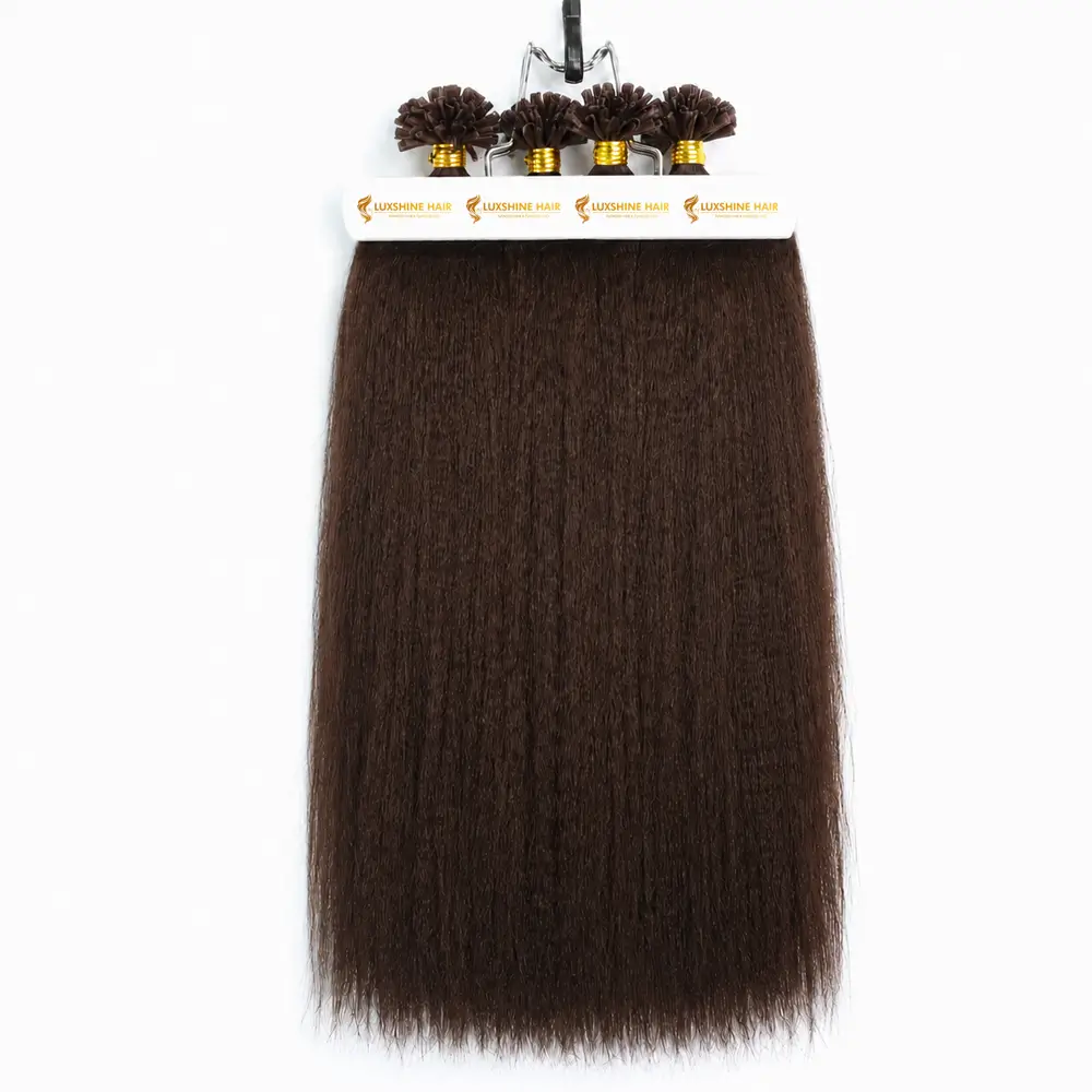U Tip Hair Extensions Yaki Straight 19 05 2026 3 - Luxshine Hair U Tip Hair Extensions Brown Yaki Straight