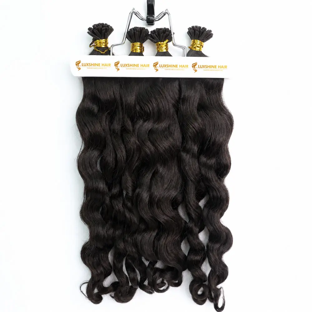 Flat Tip Hair Extensions Natural Color Body Wavy