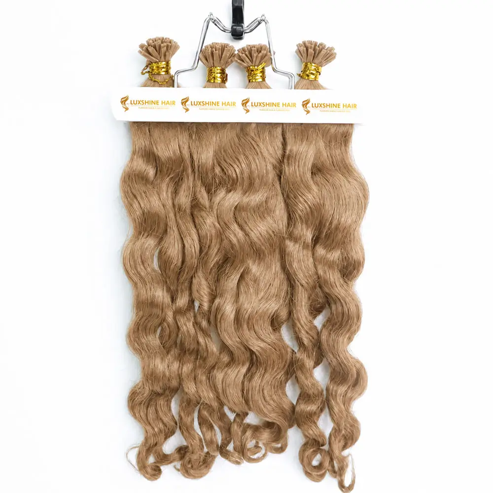 Flat Tip Hair Extensions Body Wavy 01 06 2026 4 - Luxshine Hair Flat Tip Hair Extensions Light Brown Body Wavy