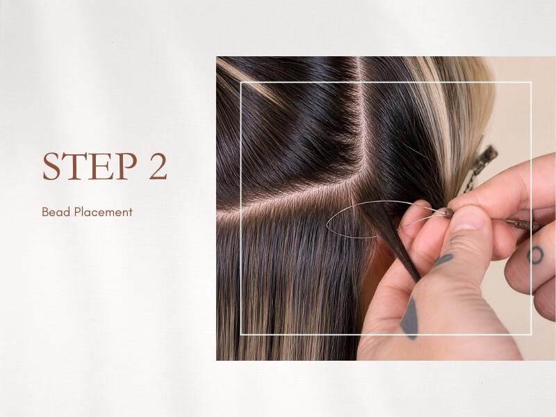 Spacing is everything. Beads must sit flat against the scalp with zero twisting at the roots